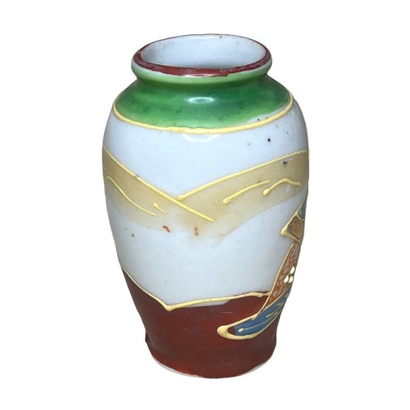 Vintage Miniature Ceramic Vase with Japanese Figure Made in Occupied Japan - Picture 4 of 6